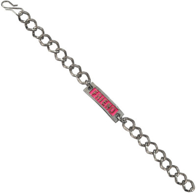

Rich & Famous Alloy Rhodium Bracelet, Pink;silver
