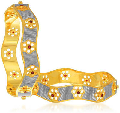 

Sukkhi Alloy Cubic Zirconia Gold-plated, Rhodium Bangle Set(Pack of 2, Gold;white