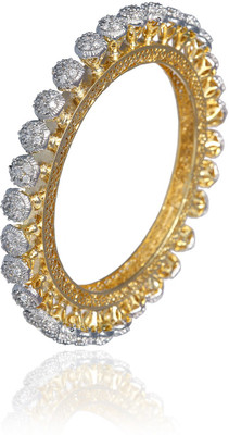 

Alysa Alloy, Silver Cubic Zirconia Gold-plated, Rhodium Bangle, Gold;silver