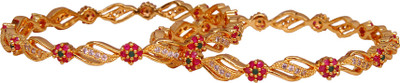 

Jewbang Alloy Gold-plated Bangle Set(Pack of 2), Multicolor