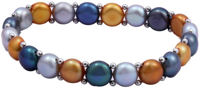 

DD Pearls Mother of Pearl Pearl Bracelet, Gold;grey;white