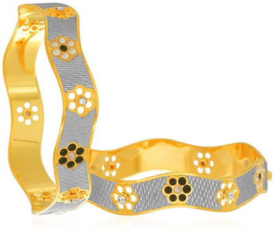 

Sukkhi Alloy Cubic Zirconia Gold-plated, Rhodium Bangle Set(Pack of 2, Gold;white