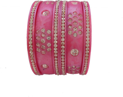 My Design Acrylic Bangle Set(Pack of 6), Pink