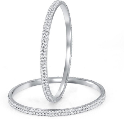 

Sukkhi Copper Rhodium Bangle Set(Pack of 2, White