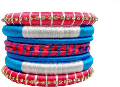 

Sudha Creations Silk Dori Bangle Set(Pack of 8), Multicolor