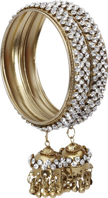 

My Design Alloy Gold-plated Bangle Set(Pack of 2), White