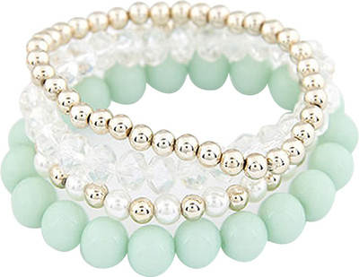 

Peora Alloy Bracelet(Pack of 3), Green;white