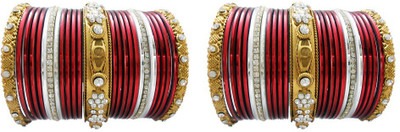 

My Design Alloy Gold-plated Bangle Set(Pack of 52), Maroon