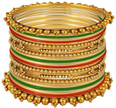 

Being Women Alloy Gold-plated Bangle Set, Multicolor