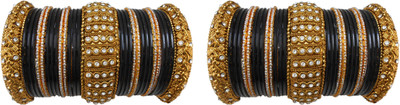 

My Design Alloy Gold-plated Bangle Set(Pack of 58), Black