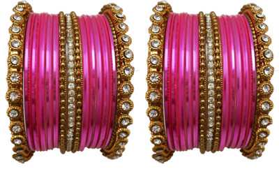 

My Design Alloy Gold-plated Bangle Set(Pack of 30), Pink