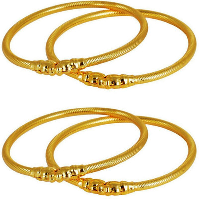 

HKJ Metal Bangle Set(Pack of 4), Gold