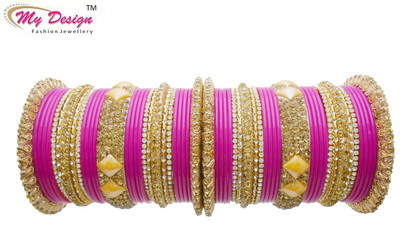 

My Design Lac Gold-plated Chudas(Pack of 58), Multicolor