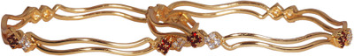 

Jewbang Alloy Gold-plated Bangle Set(Pack of 2), Multicolor