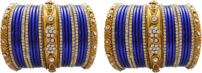 

My Design Alloy Gold-plated Bangle Set(Pack of 46), Blue