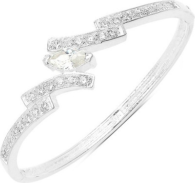 

Johareez Sterling Silver Cubic Zirconia Bangle, White