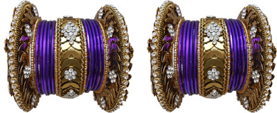 

My Design Alloy Gold-plated Bangle Set(Pack of 30), Purple