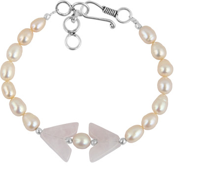 

Pearlz Ocean Alloy Pearl Bracelet, Orange;pink