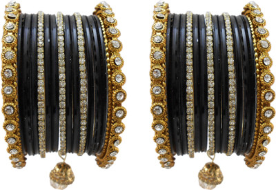 

My Design Alloy Gold-plated Bangle Set(Pack of 34), Black