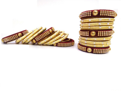 

Ovis Creations Silk Dori Bangle Set(Pack of 2), Maroon;multicolor