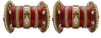 

My Design Alloy Gold-plated Bangle Set(Pack of 50), Maroon