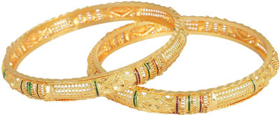 

Awari Metal Bangle Set(Pack of 2), Gold