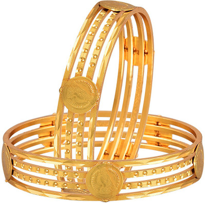 

Zeneme Alloy Bangle Set(Pack of 2), Gold