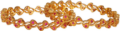 

Jewbang Alloy Gold-plated Bangle Set(Pack of 2), Gold;pink