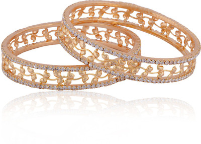 

Jewbang Alloy Gold-plated Bangle Set(Pack of 2), White;gold