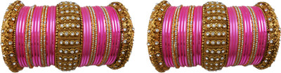 

My Design Alloy Gold-plated Bangle Set(Pack of 58), Pink