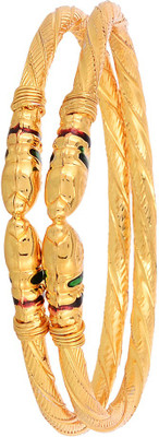 

Zeneme Alloy Bangle Set(Pack of 2), Gold