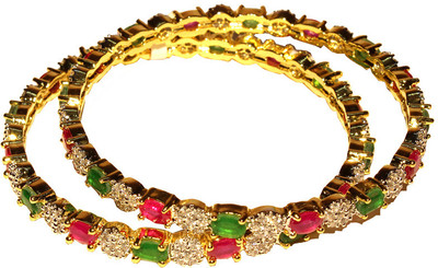 55% OFF on Affinity Alloy Cubic Zirconia Gold-plated Bangle Set(Pack of 2) 55% OFF on Affinity Alloy Cubic Zirconia Gold-plated Bangle Set(Pack of 2)