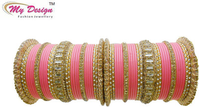 

My Design Lac Gold-plated Bangle Set(Pack of 58), Multicolor