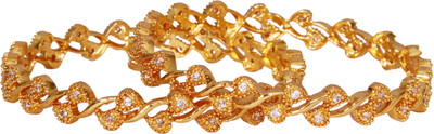 

Jewbang Alloy Gold-plated Bangle Set(Pack of 2), Gold;white