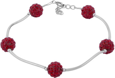 

Arisidh Sterling Silver Rhodium Bracelet, Red