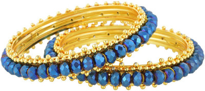 

RK City Shopping Crystal, Metal Enamel Bangle Set(Pack of 2), Blue