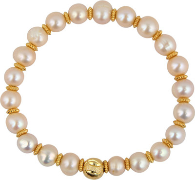 

Pearlz Ocean Alloy Pearl Gold-plated Bracelet, Orange