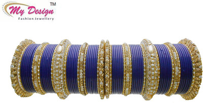 

My Design Lac Gold-plated Chudas(Pack of 74), Blue