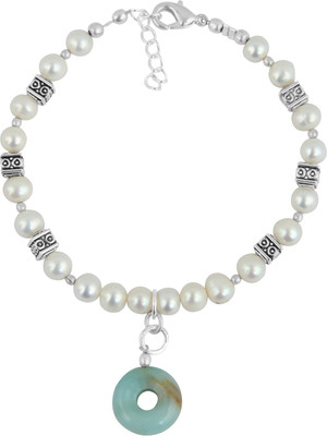 

Pearlz Ocean Alloy Pearl Bracelet, White;green