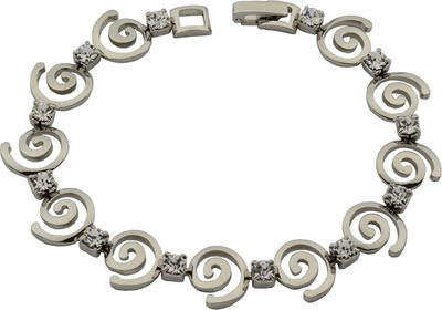 

High Trendz Alloy Cubic Zirconia Sterling Silver Bracelet