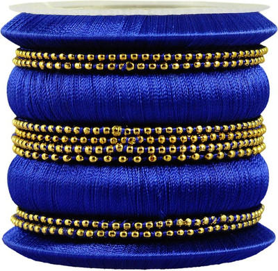 

Kalyani Covering Fabric, Metal Bangle Set(Pack of 12), Blue