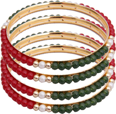 90% OFF on Classique Designer Jewellery Alloy Crystal Rhodium Bangle Set(Pack of 4)