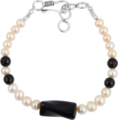 

Pearlz Ocean Alloy Pearl, Agate Bracelet, Orange;black
