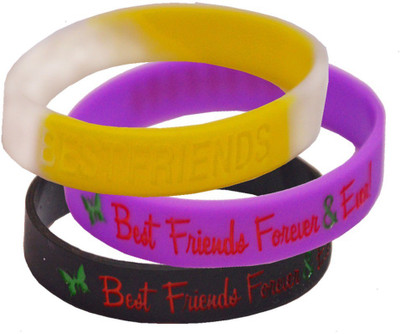 

Men Style Silicone Bracelet(Pack of 3), Blue;pink;black