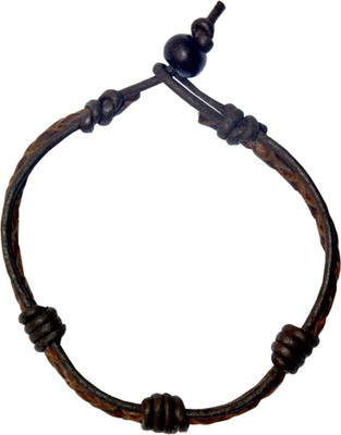 

Tash Creations Leather Bracelet, Black;brown