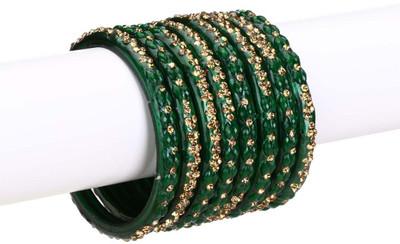 Somil Glass Crystal Bangle Set(Pack of 8)