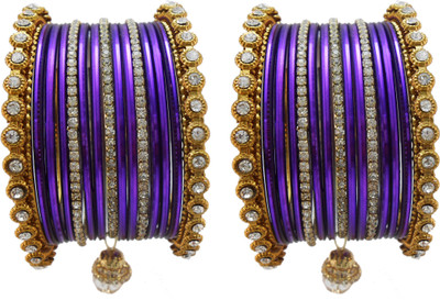 

My Design Alloy Gold-plated Bangle Set(Pack of 34), Purple