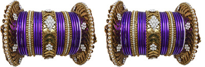 

My Design Alloy Gold-plated Bangle Set(Pack of 50), Purple