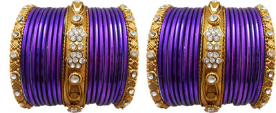

My Design Alloy Gold-plated Bangle Set(Pack of 22), Purple