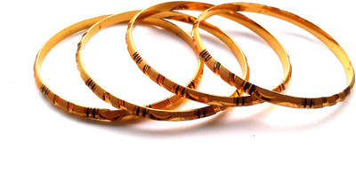 

HKJ Metal Bangle Set(Pack of 4), Gold
